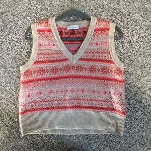 White + Warren fair isle cashmere sweater vest